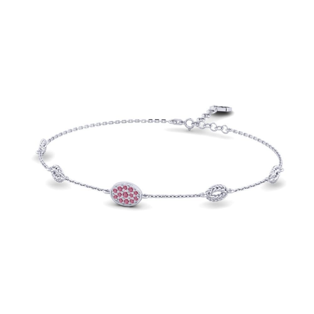 Palladium 950 Grenat de Rhodolite Bracelet pour femme Concealment