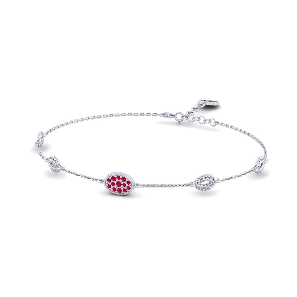 Palladium 950 Rubis Bracelet pour femme Concealment