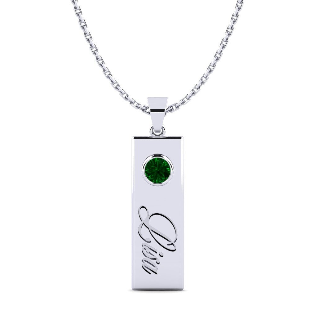 Plata 925 Circonita Verde Colgante de Mujer Concetta