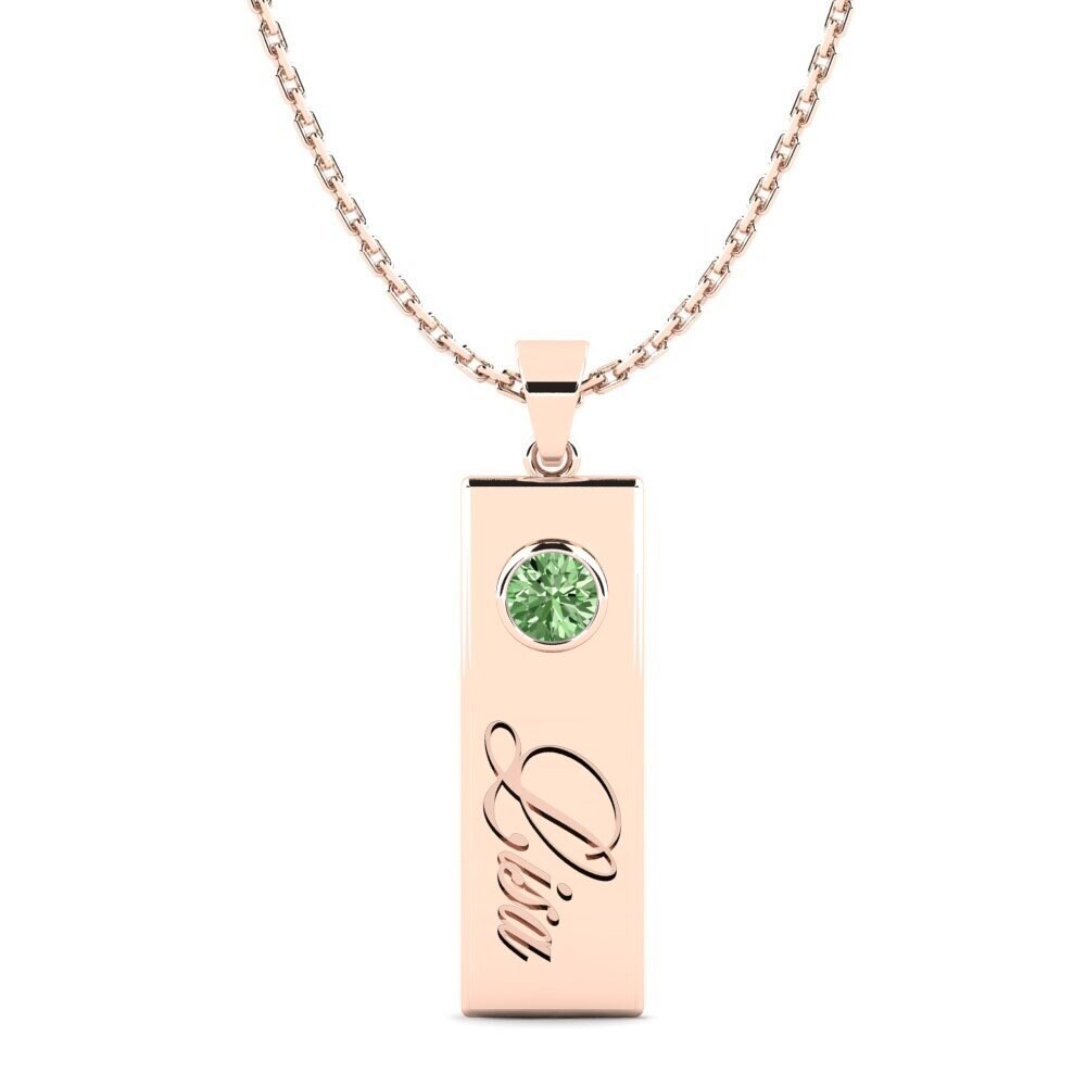 Rotgold 585 Grüner Diamant Damen anhänger Concetta