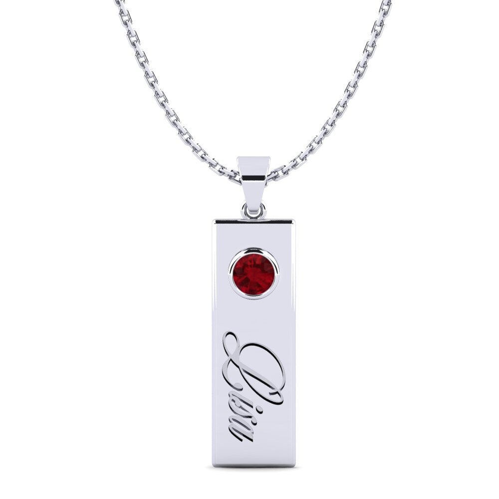 Weiß-Silber Rubin Damen anhänger Concetta