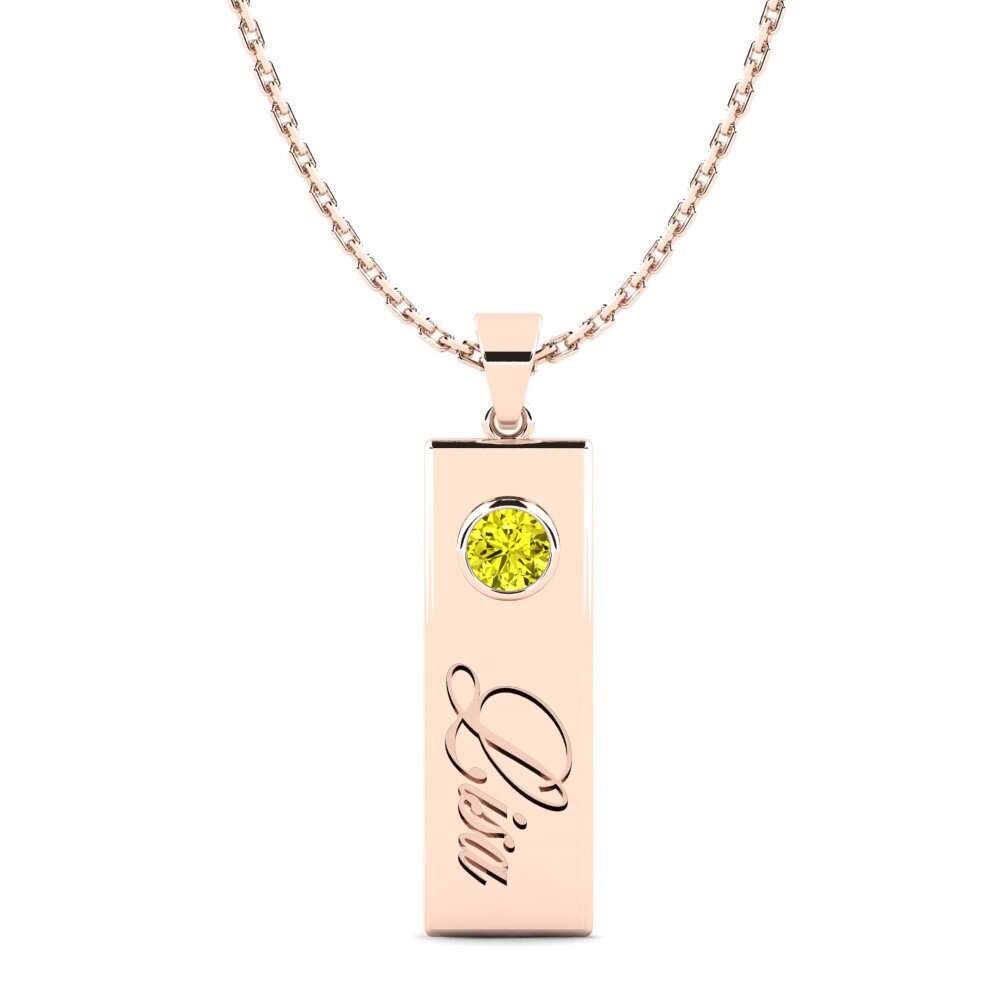 Rotgold 585 Gelber Diamant Damen anhänger Concetta