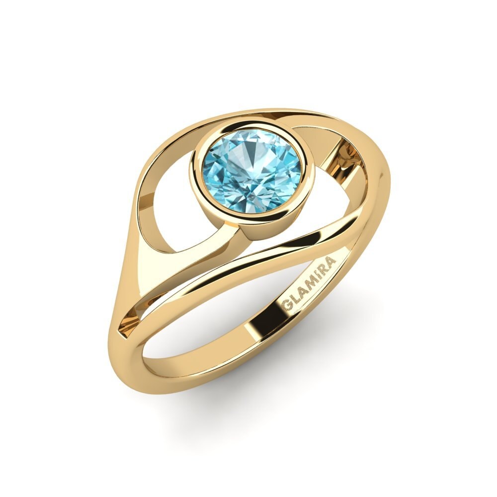 Zircon Bleu Bague de fiançailles Condyi