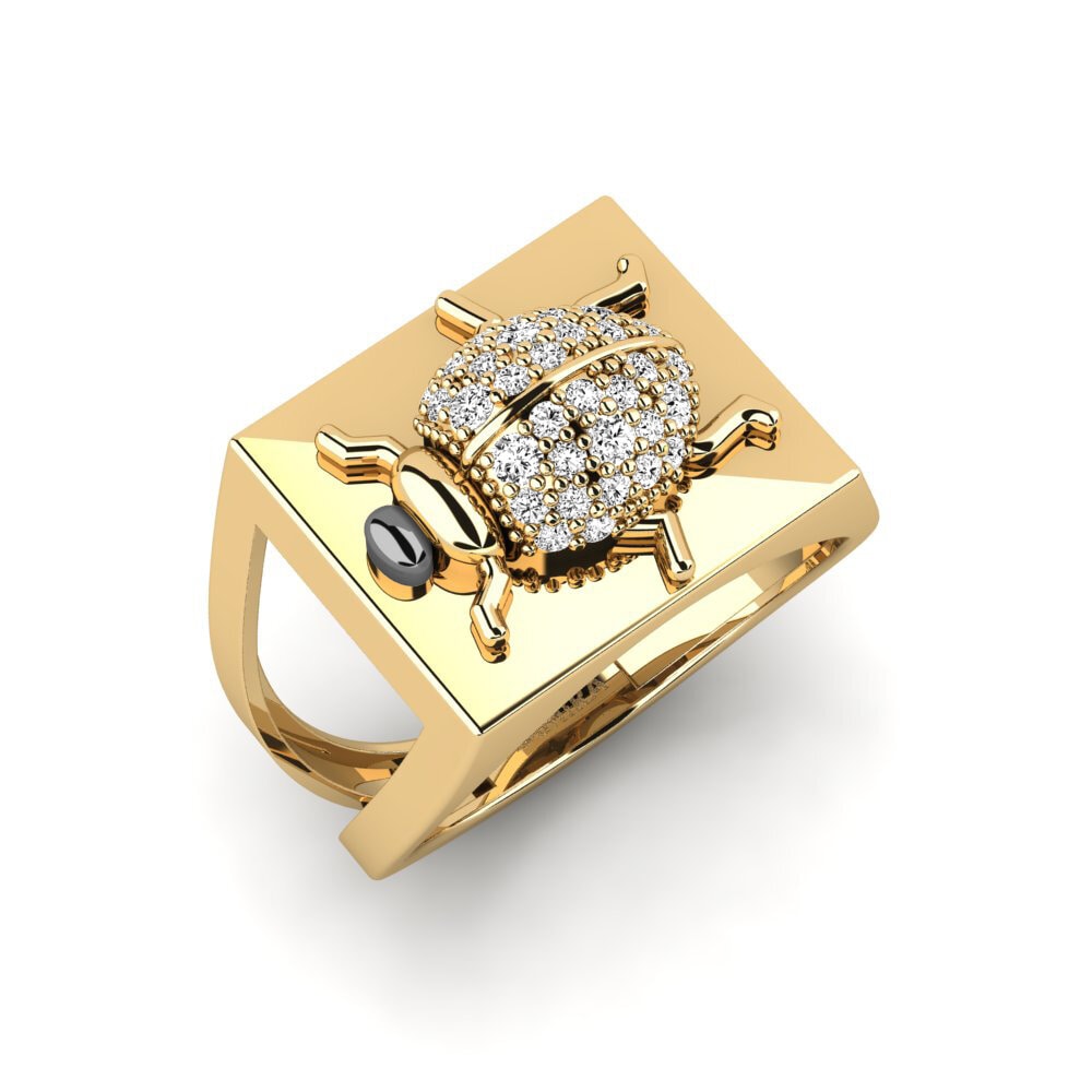 Or Jaune 9k Moissanite Bague Coneja