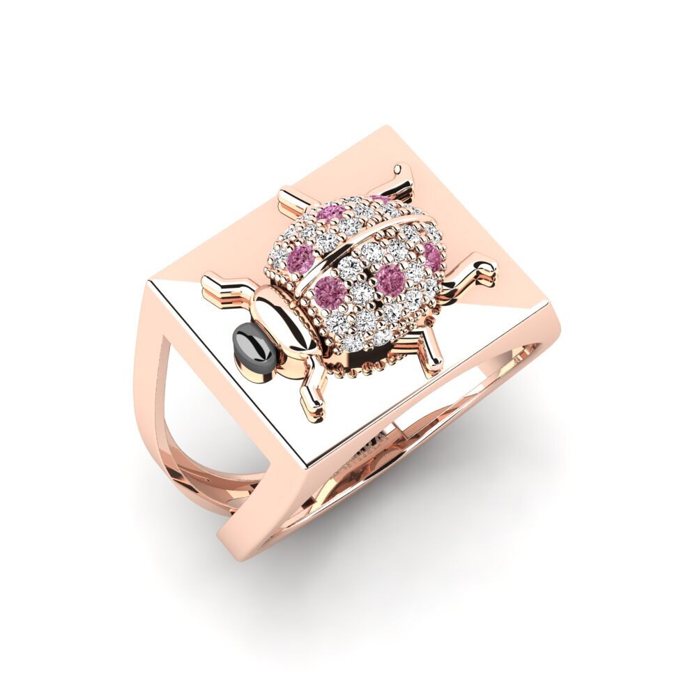 14k Rose Gold Rhodolite Garnet Ring Coneja