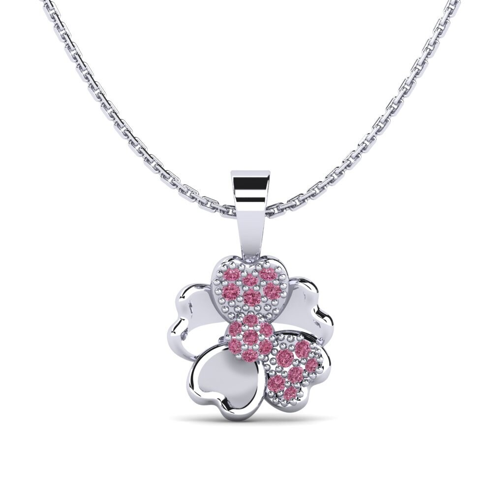18ct White Gold Rhodolite Garnet Women's Pendant Confirm