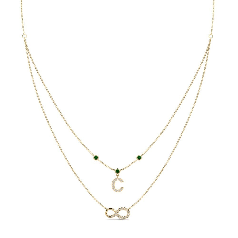 Grüner Zirkonia Damen halskette Connectat - C