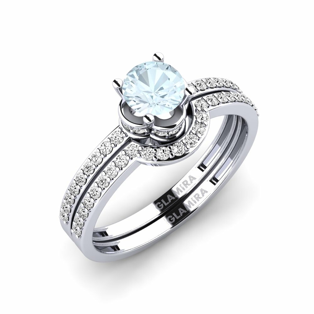 White gold and aquamarine ring on sale