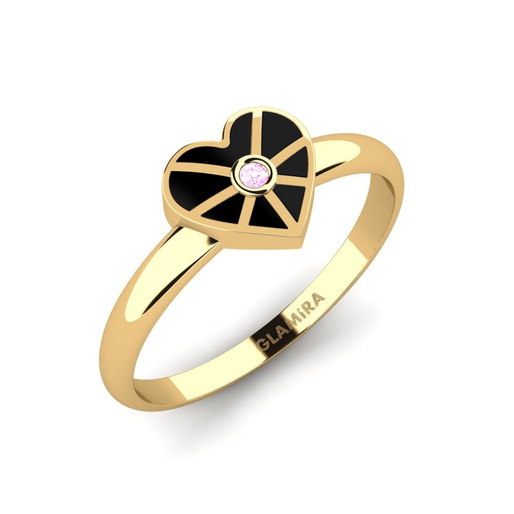 Or Jaune 14k Saphir Rose Bague Consery