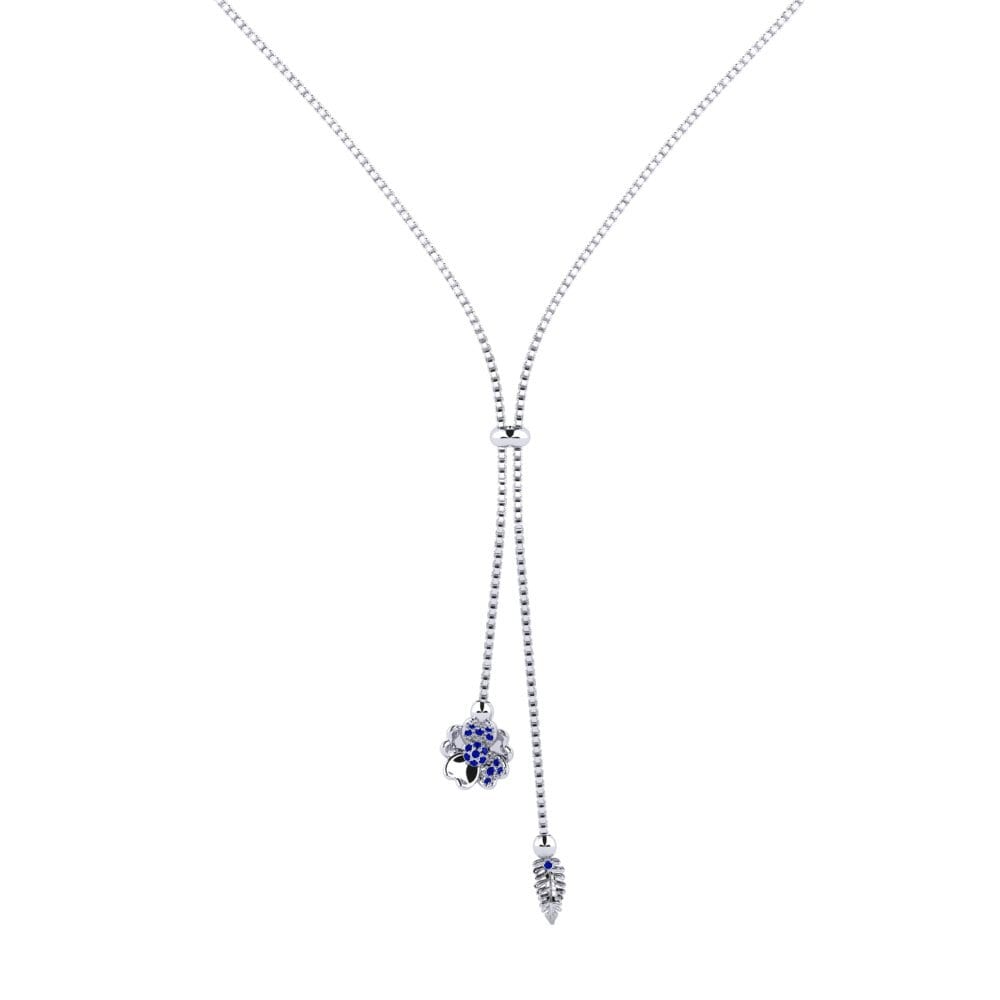 18ct White Gold Sapphire Women's Necklace Considerably