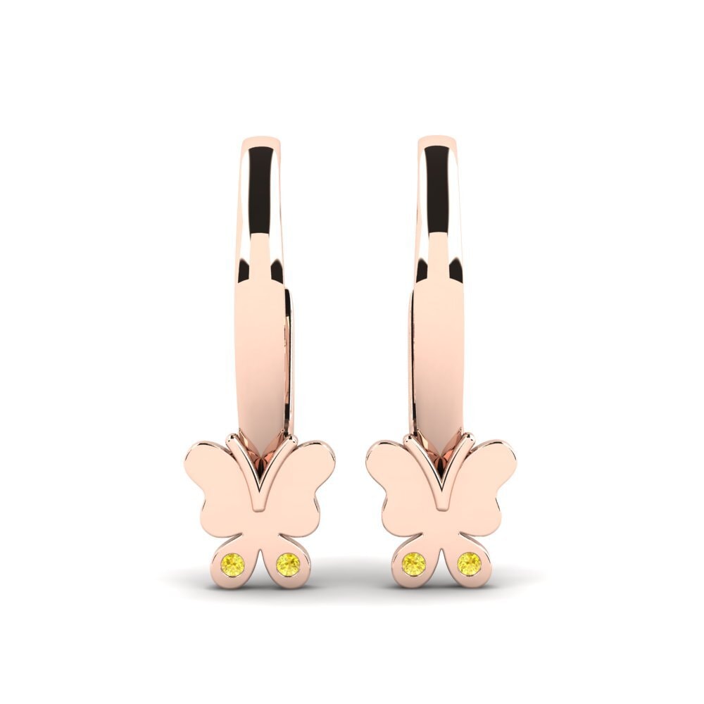 14ct Rose Gold Yellow Sapphire Kid's Earring Consistent