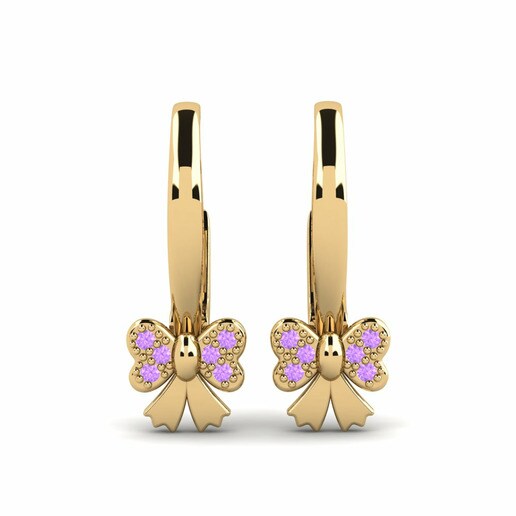 Kids Earring Consistently 585 Yellow Gold & Amethyst