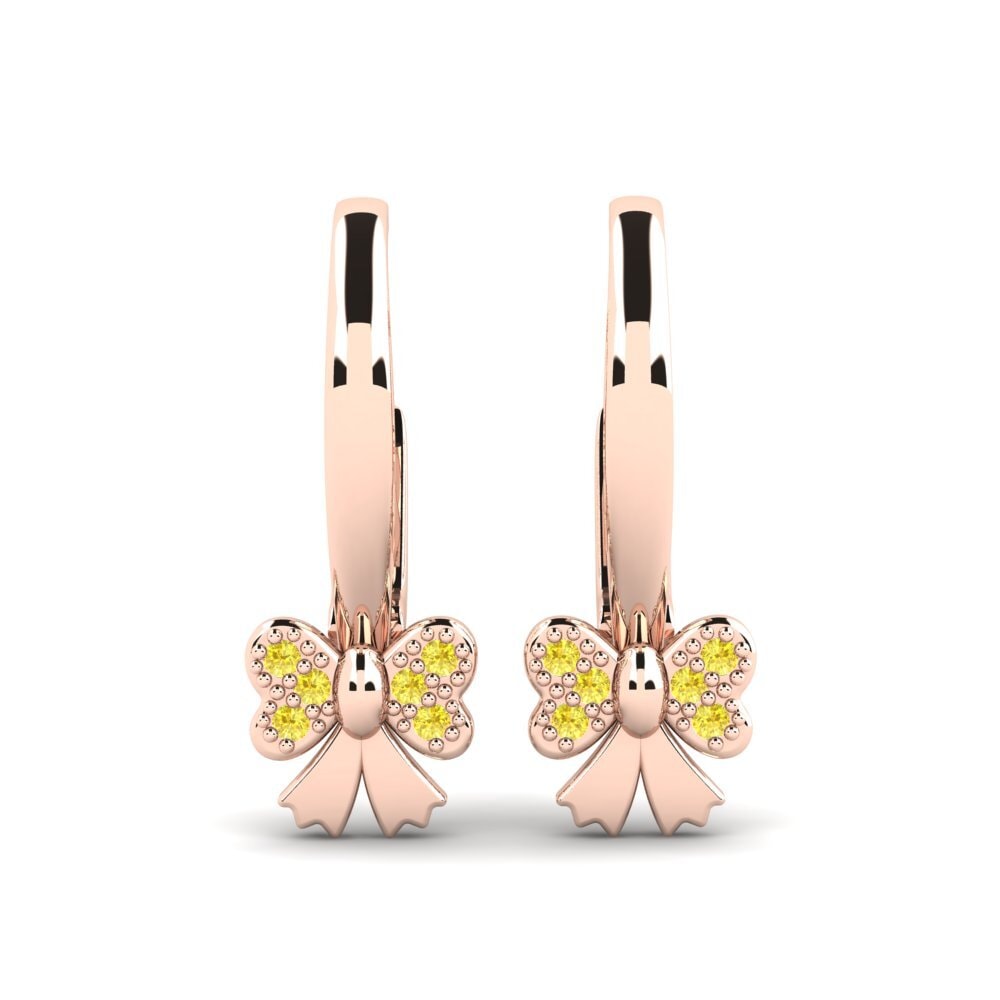 14ct Rose Gold Yellow Sapphire Kid's Earring Consistently
