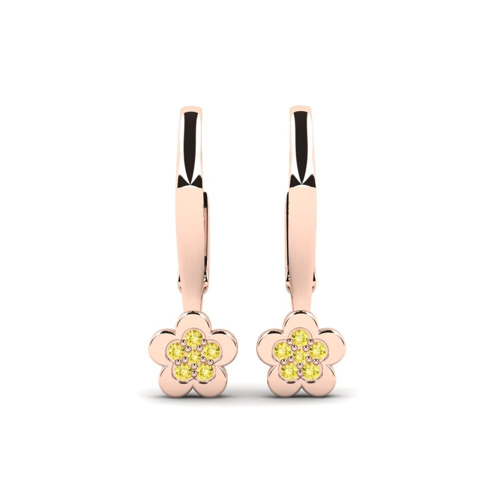 14ct Rose Gold Yellow Sapphire Kid's Earring Constituency