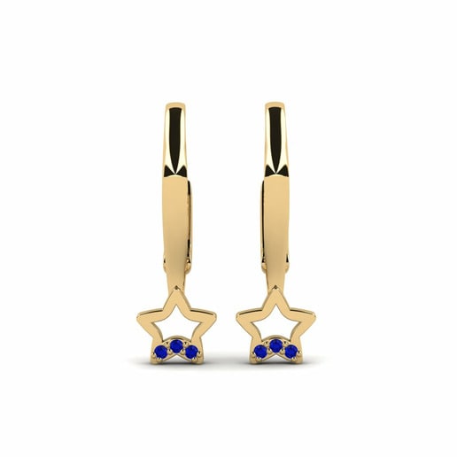 Kids Earring Constitute 585 Yellow Gold & Sapphire