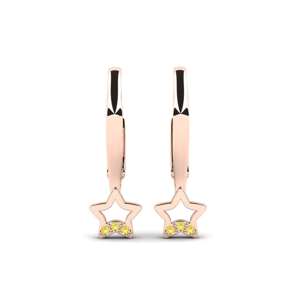 14ct Rose Gold Yellow Sapphire Kid's Earring Constitute