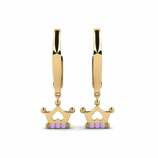 Kids Earring Constitution 585 Yellow Gold & Amethyst