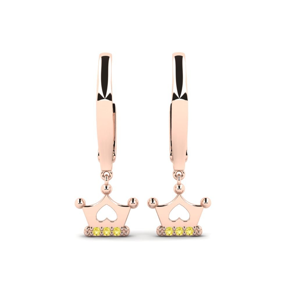 14ct Rose Gold Yellow Sapphire Kid's Earring Constitution