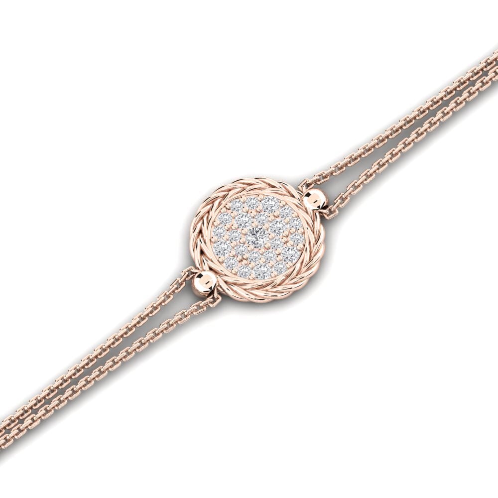 Or rose 14k Diamant Bracelet pour femme Contented