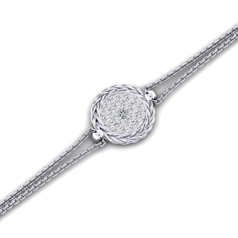 Palladium 950 Zircone Bracelet pour femme Contented