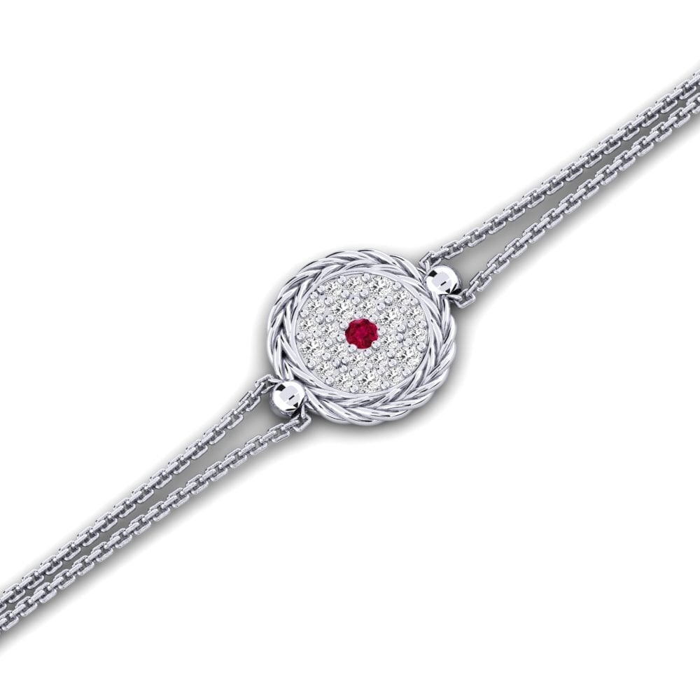 Palladium 950 Rubis Bracelet pour femme Contented