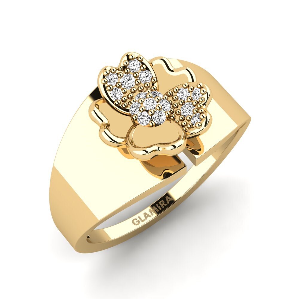 Or Jaune 9k Moissanite Bague Conventionality