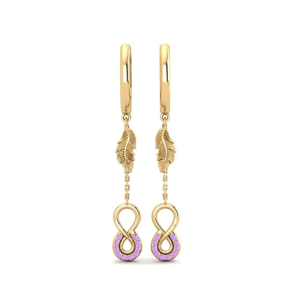 9ct Yellow Gold Amethyst Women's Earring Convergence
