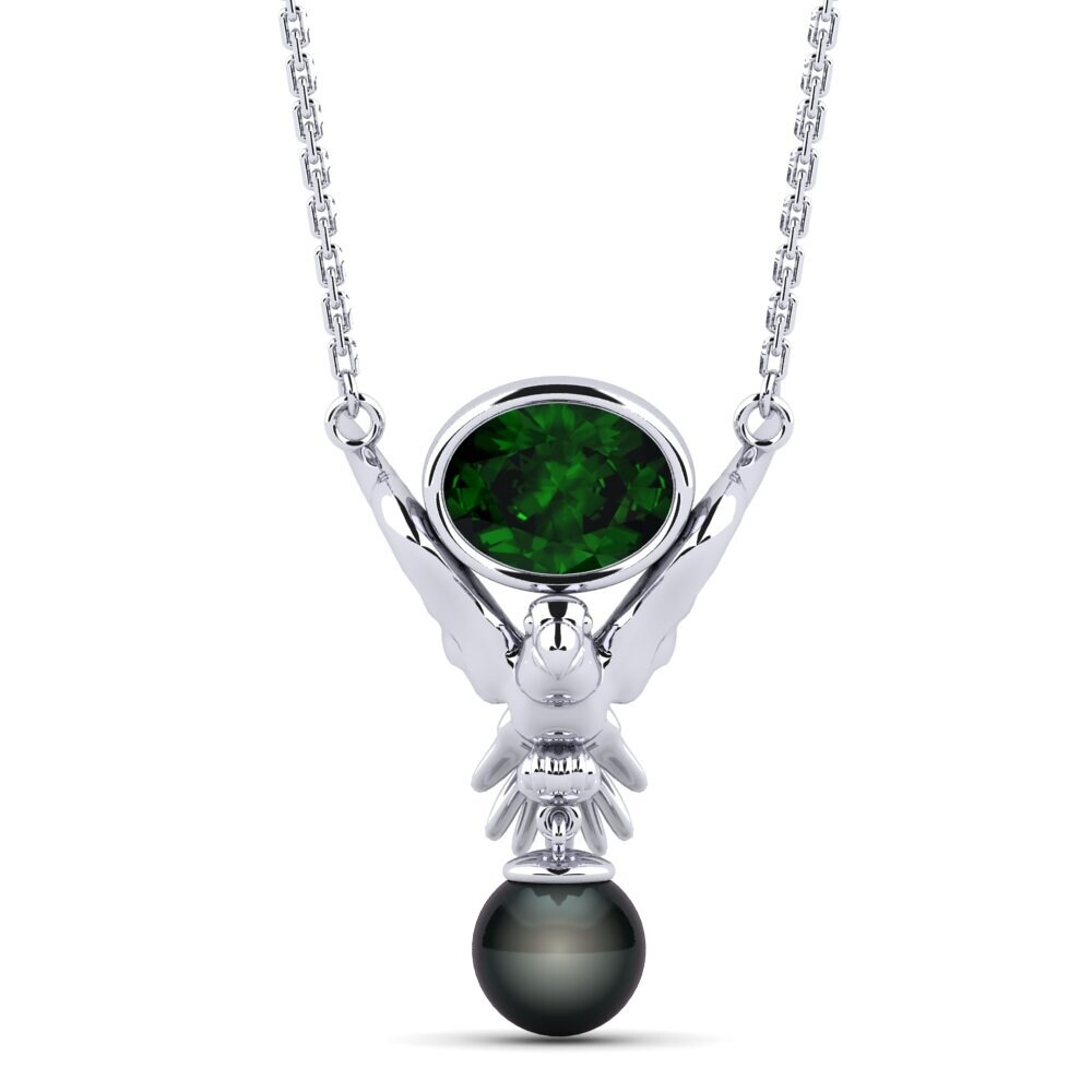 Cultured Pearls Green Tourmaline Necklaces