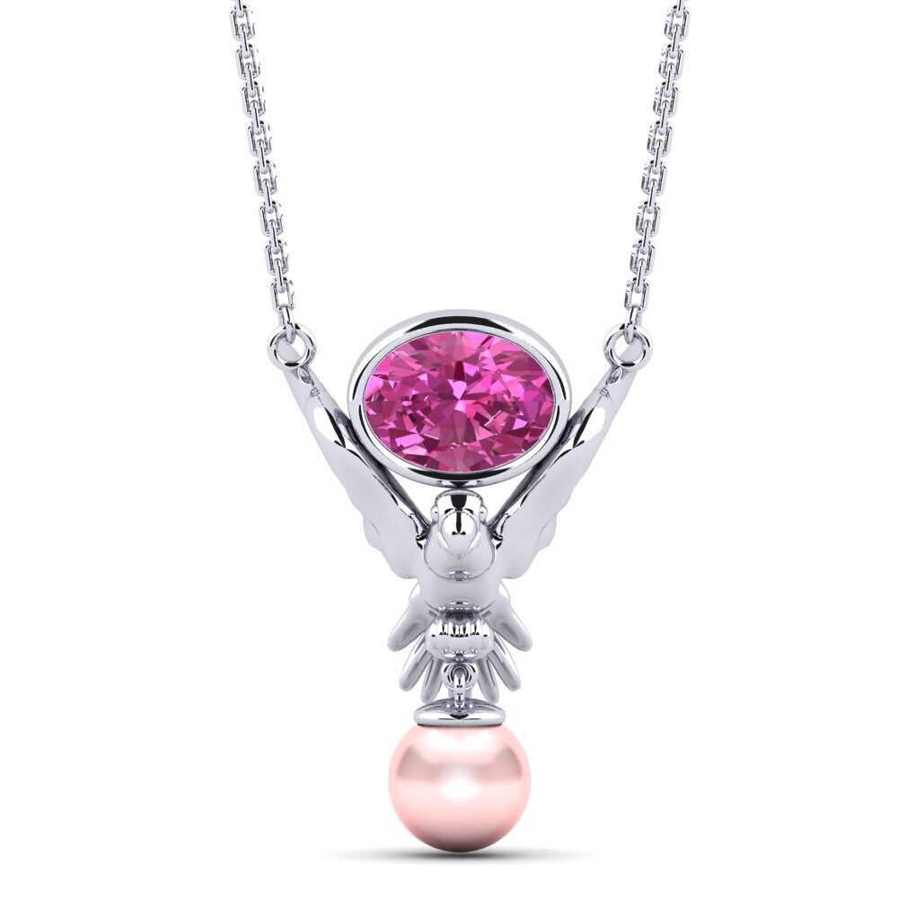 Dây chuyền Đá Topaz Hồng Ngọc Trai