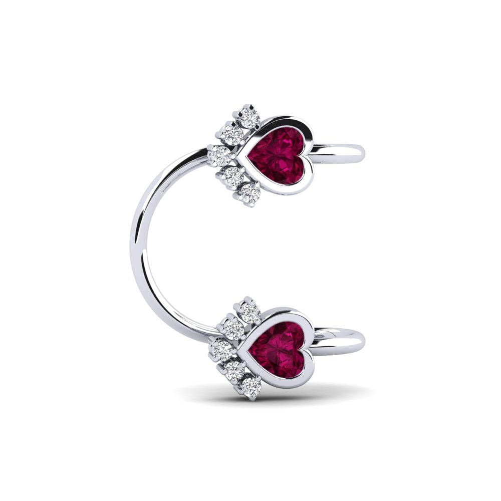 9ct White Gold Rhodolite Garnet Women's Earring Coppock