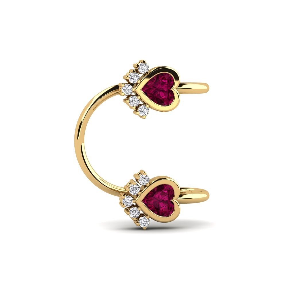 18ct Yellow Gold Rhodolite Garnet Women's Earring Coppock