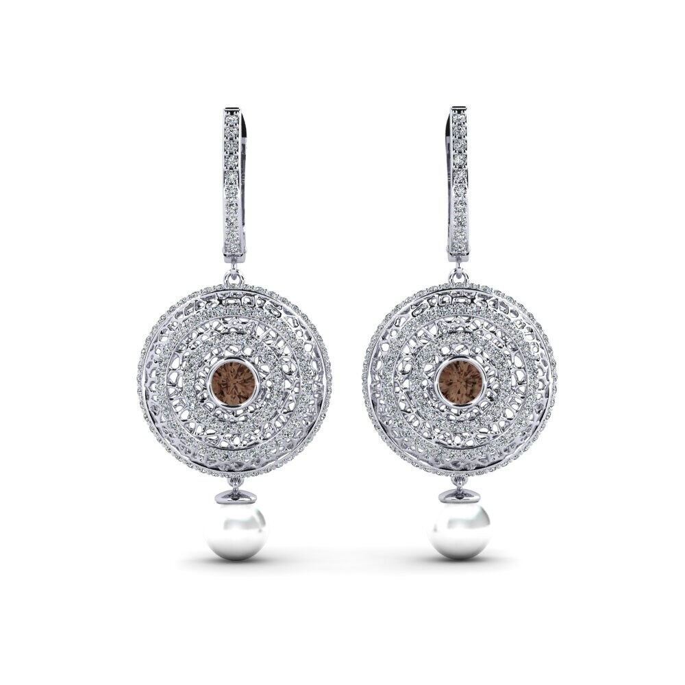 18ct White Gold Smoky Quartz Women's Earring Cordagel