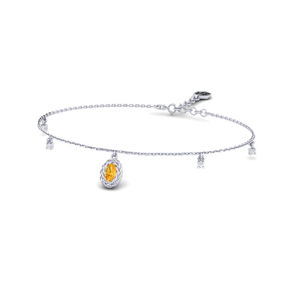 Platine 950 Citrine Bracelet pour femme Coreyta