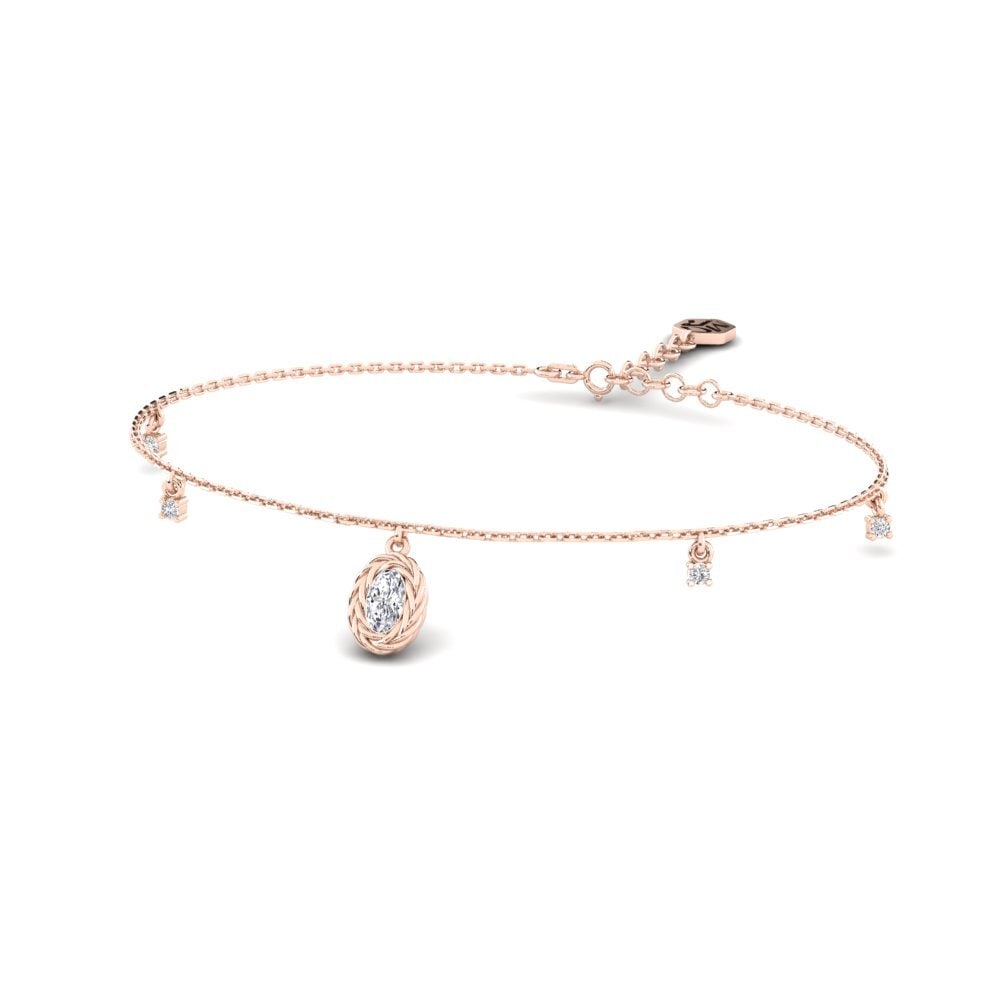 Or rose 14k Diamant Bracelet pour femme Coreyta