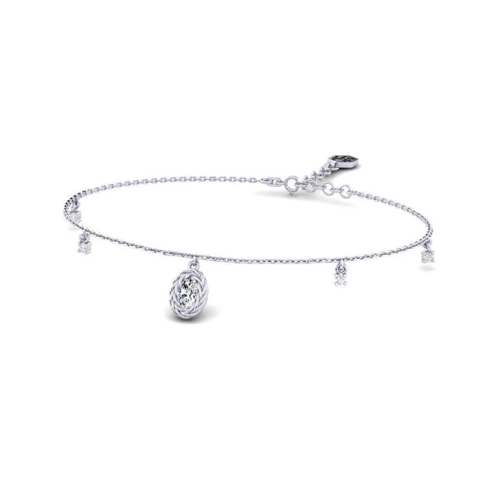 Palladium 950 Zircone Bracelet pour femme Coreyta