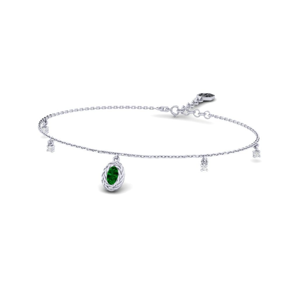 Palladium 950 Zircone Vert Bracelet pour femme Coreyta
