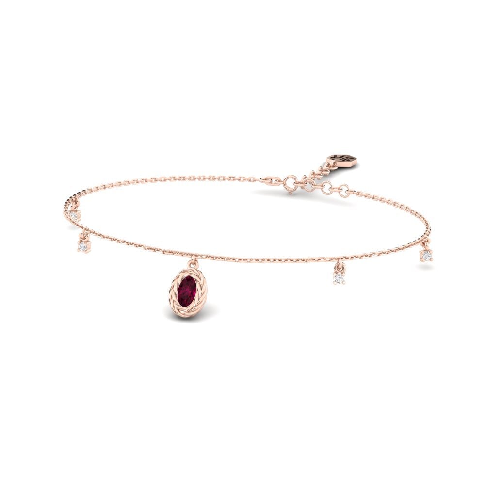 Or rose 14k Grenat de Rhodolite Bracelet pour femme Coreyta