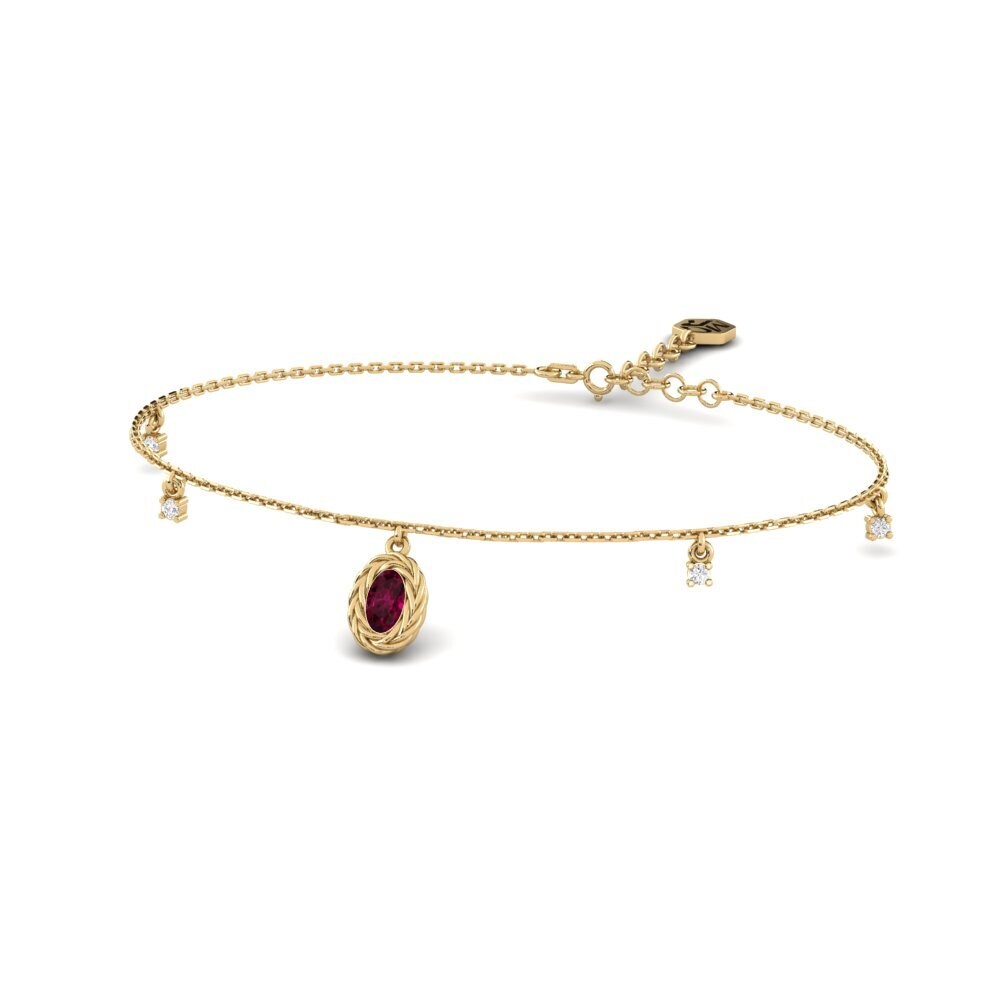Or Jaune 14k Grenat de Rhodolite Bracelet pour femme Coreyta