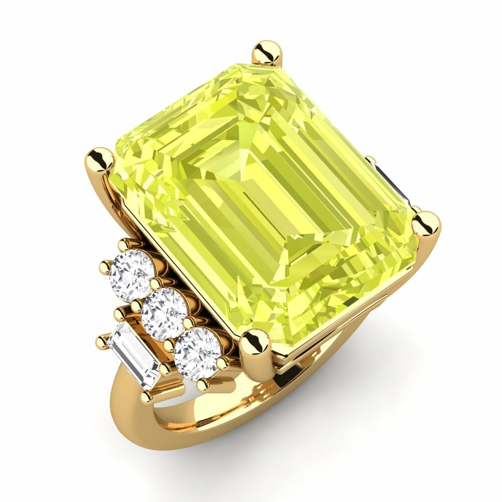 Or Jaune 14k Quartz Citron Bague Corine