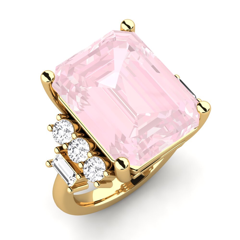 14ct Yellow Gold Rose Quartz Ring Corine