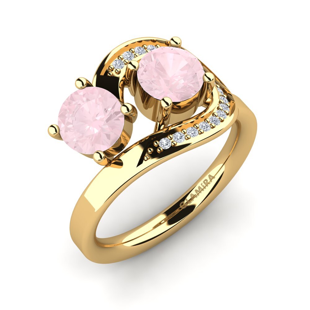 14ct Yellow Gold Rose Quartz Ring Corissa