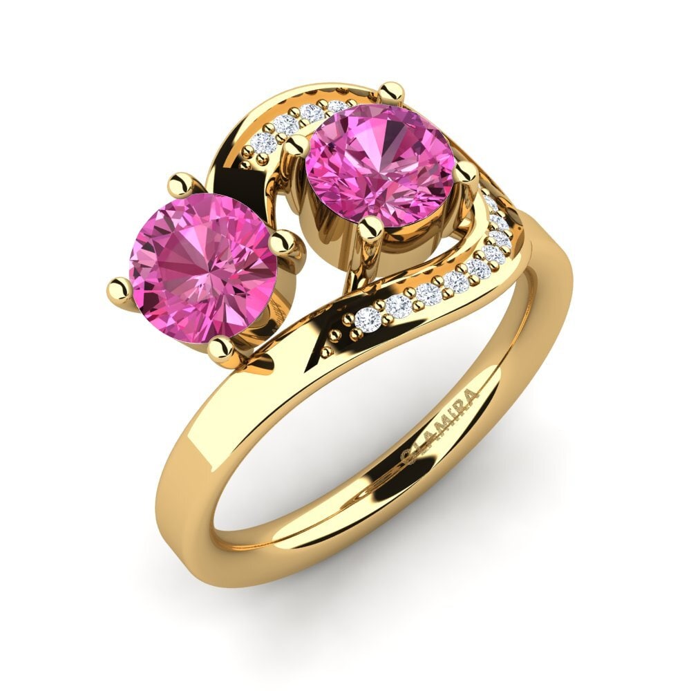 9k Oro Amarillo Topacio Rosa Anillo Corissa