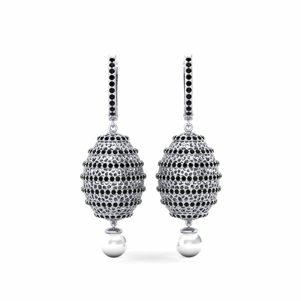 Diamant Noir Boucle d'oreille femme Cornaco