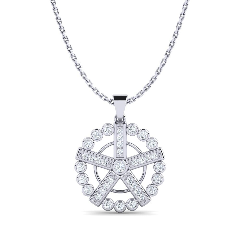 Hochwertige Damen anhänger Cornetta mit 0.305 Karat Diamant Rund ...