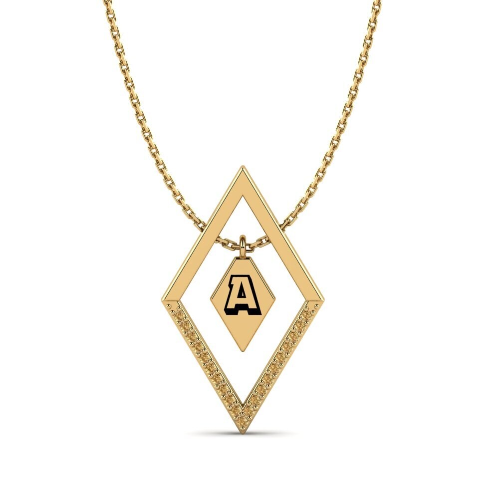 14k Oro Amarillo Diamante Marrón Collar de Mujer Corrine