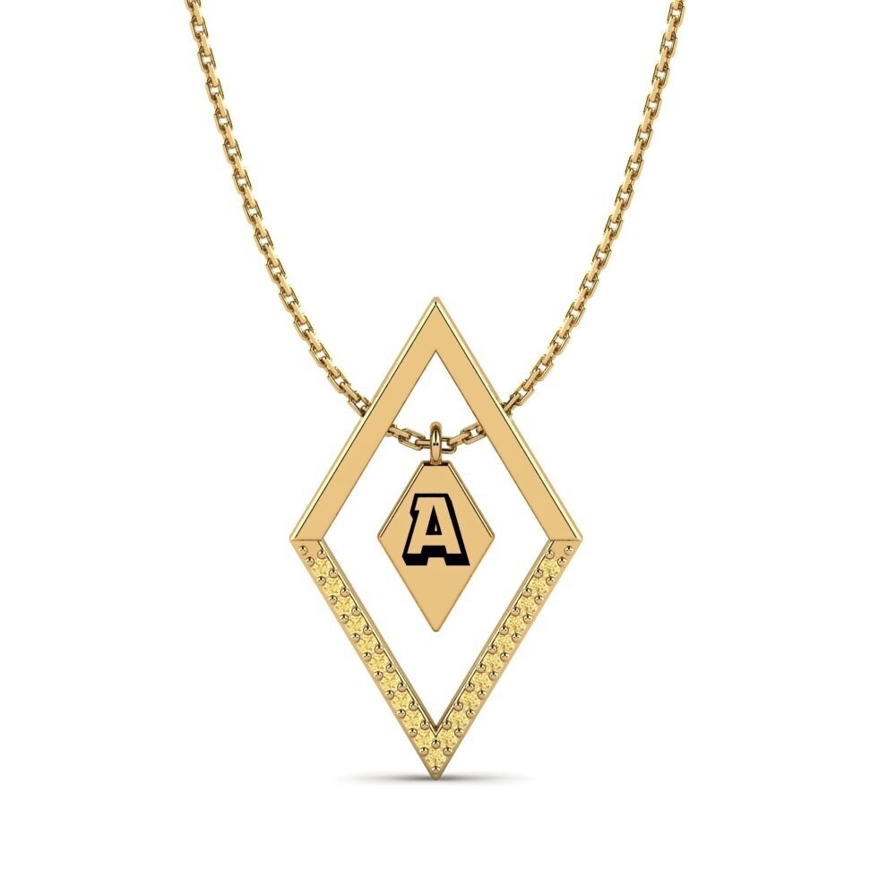 14k Oro Amarillo Diamante Amarillo Collar de Mujer Corrine