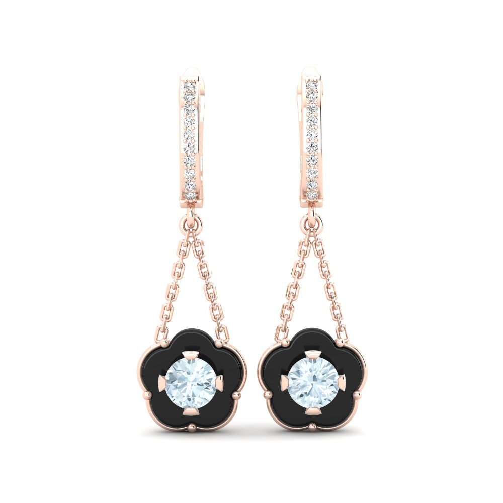 14k Rose Gold Aquamarine Women's Earring Cosgrove