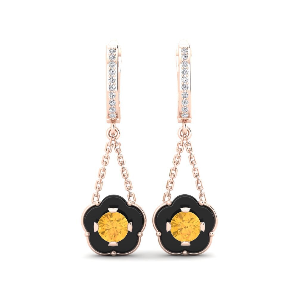 9ct Rose Gold Citrine Women's Earring Cosgrove