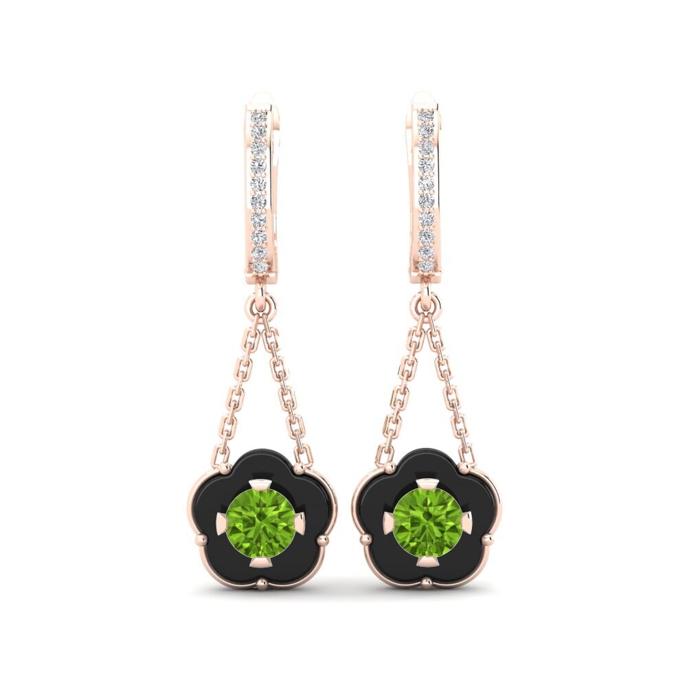 14ct Rose Gold Peridot Women's Earring Cosgrove