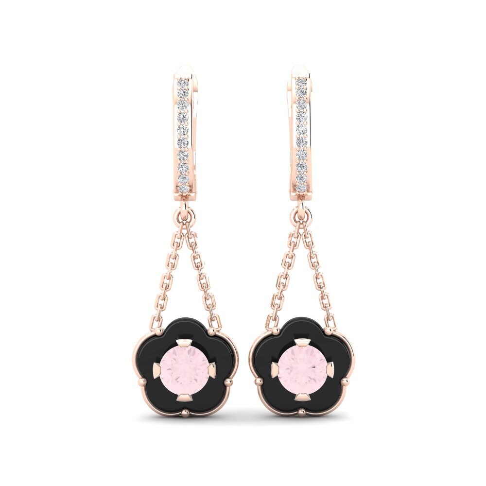 18ct Rose Gold Rose Quartz Women's Earring Cosgrove